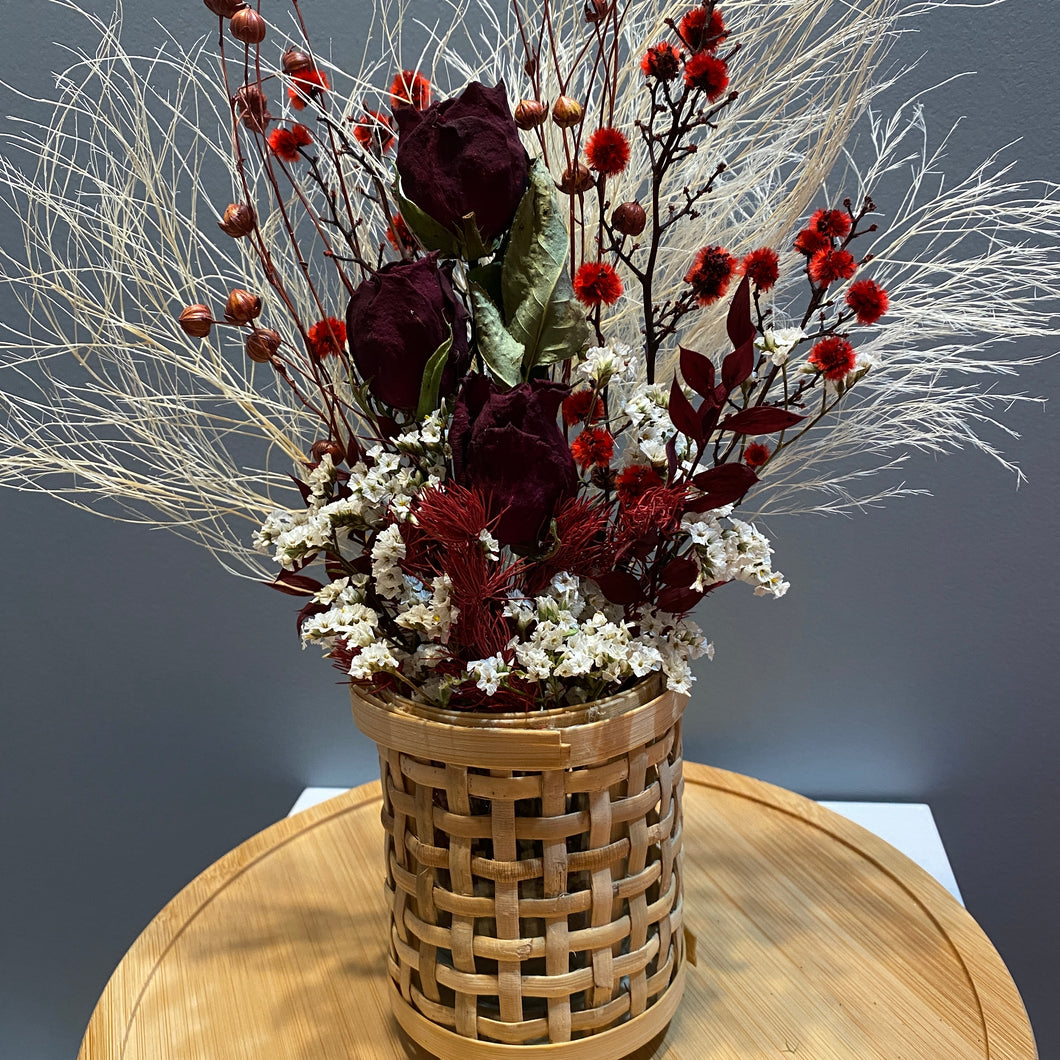 Medium Vase Basket - Reds